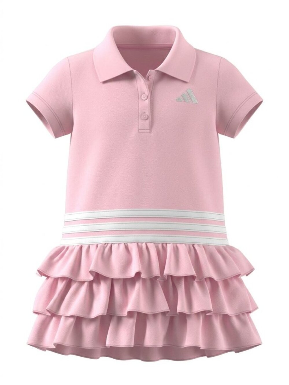 NWT Adidas 2 Piece Ruffle Polo Dress And Diaper Cover Set Sz 18 Months Pink